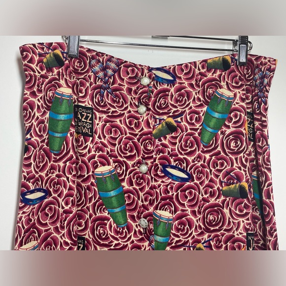 Vintage BayouWear NOLA Jazz & Heritage Festival HowAhYa 1990s Midi Skirt Size M - Picture 5 of 16